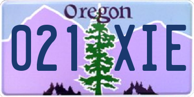 OR license plate 021XIE