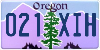 OR license plate 021XIH