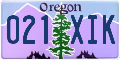 OR license plate 021XIK