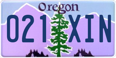 OR license plate 021XIN