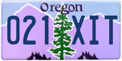 OR license plate 021XIT