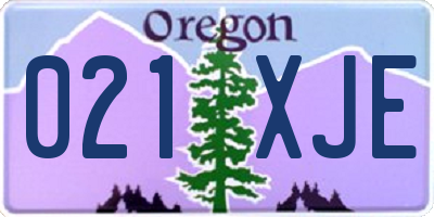 OR license plate 021XJE