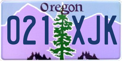 OR license plate 021XJK