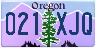 OR license plate 021XJQ