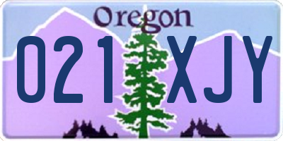 OR license plate 021XJY