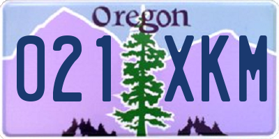 OR license plate 021XKM