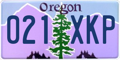 OR license plate 021XKP