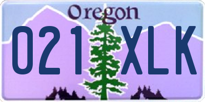 OR license plate 021XLK