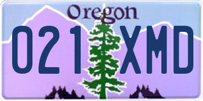 OR license plate 021XMD