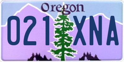 OR license plate 021XNA