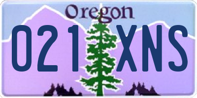 OR license plate 021XNS