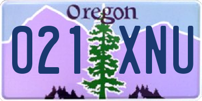 OR license plate 021XNU