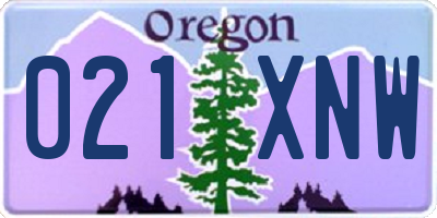 OR license plate 021XNW