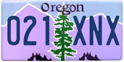 OR license plate 021XNX
