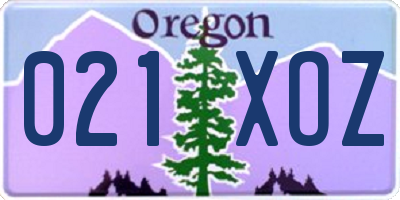 OR license plate 021XOZ