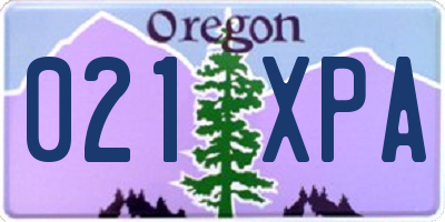 OR license plate 021XPA
