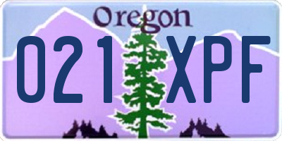 OR license plate 021XPF
