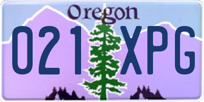 OR license plate 021XPG
