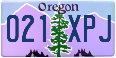 OR license plate 021XPJ