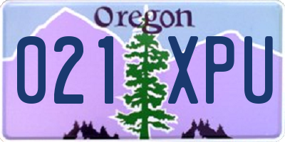 OR license plate 021XPU