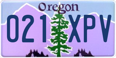 OR license plate 021XPV