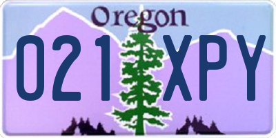 OR license plate 021XPY