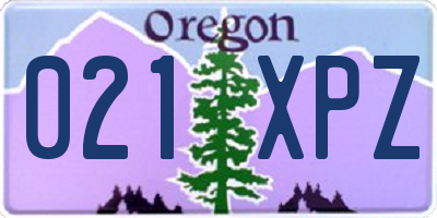 OR license plate 021XPZ