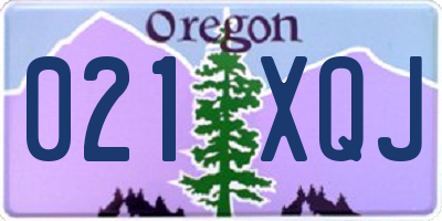 OR license plate 021XQJ