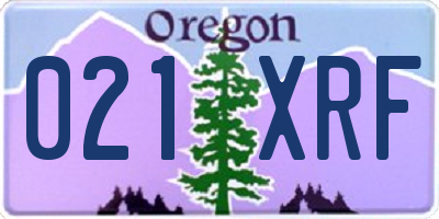 OR license plate 021XRF