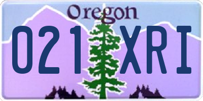 OR license plate 021XRI