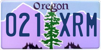 OR license plate 021XRM