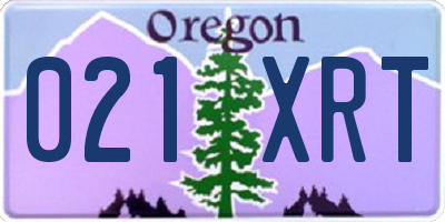 OR license plate 021XRT