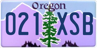 OR license plate 021XSB