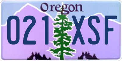 OR license plate 021XSF