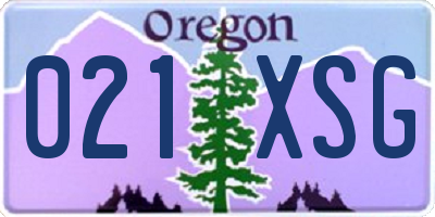 OR license plate 021XSG
