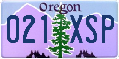 OR license plate 021XSP