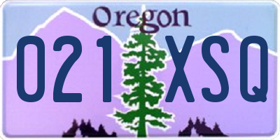 OR license plate 021XSQ