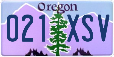 OR license plate 021XSV