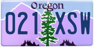 OR license plate 021XSW