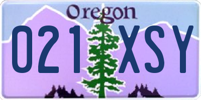 OR license plate 021XSY