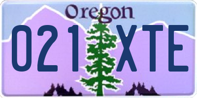 OR license plate 021XTE