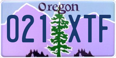 OR license plate 021XTF