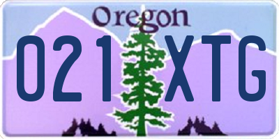 OR license plate 021XTG
