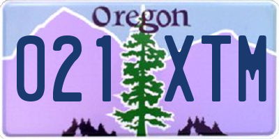 OR license plate 021XTM