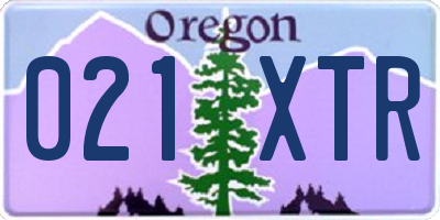 OR license plate 021XTR
