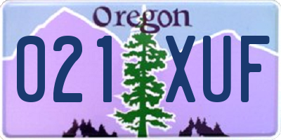 OR license plate 021XUF