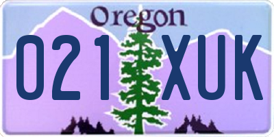 OR license plate 021XUK