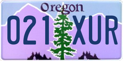OR license plate 021XUR