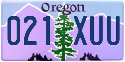 OR license plate 021XUU