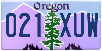 OR license plate 021XUW
